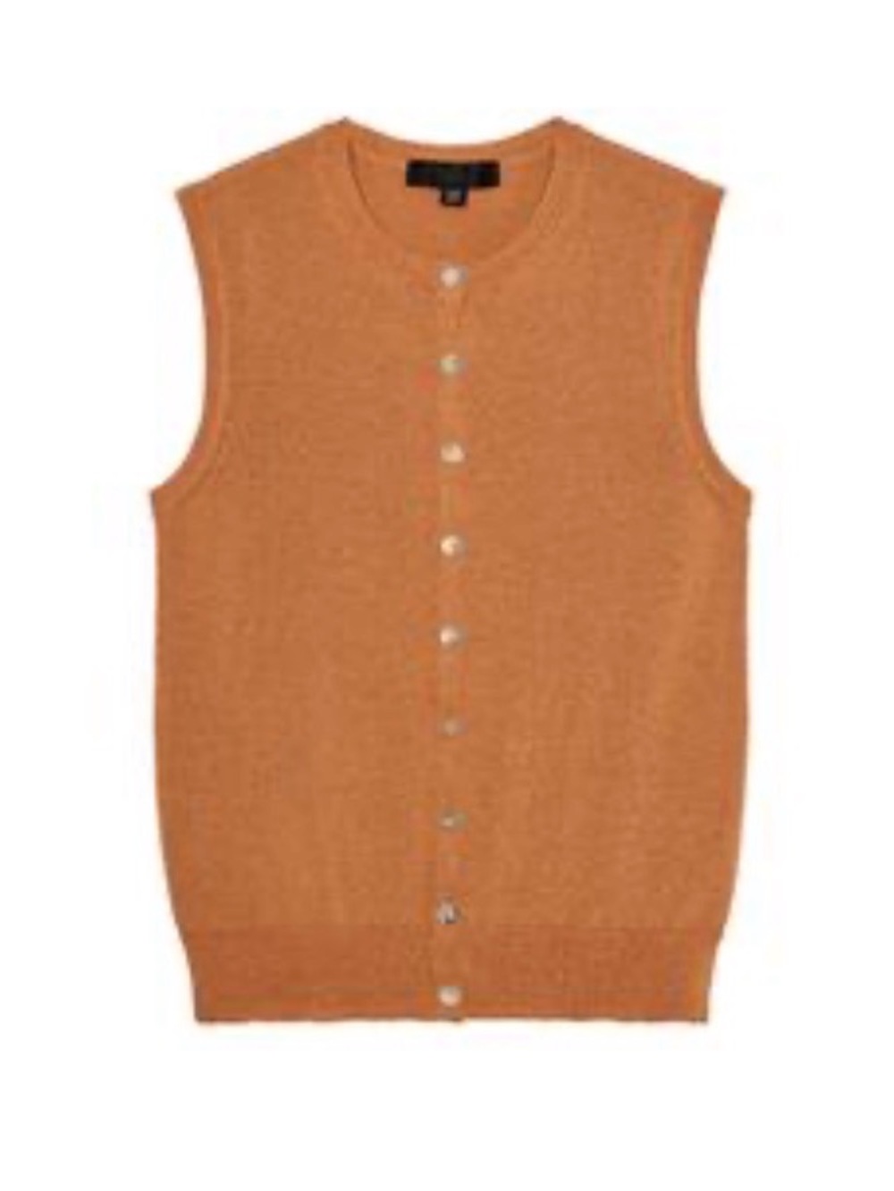 ZARA Button Front Knit Linen Blend Sweater Vest- Small